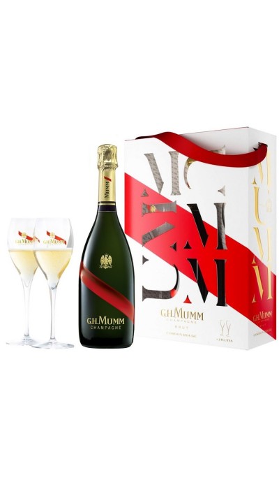 Estuche G. H. Mumm Grand Cordon & Brut 2 copas